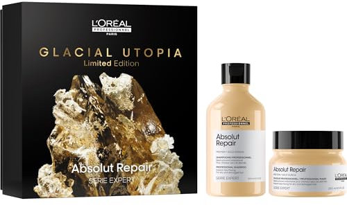 L'Oréal Professionnel, Geschenkset Shampoo + Maske, für trockenes und beschädigtes Haar, sofortige Feuchtigkeit und tiefe Ernährung, Absolut Repair, 300 ml + 250 ml