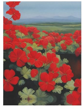 YYHWHJDE Rote Geranien-Topfpflanze, Bildqualität, superweiche Decke, 101,6 x 76,2 cm, leicht, warm, langlebig, geeignet für Bett, Sofa