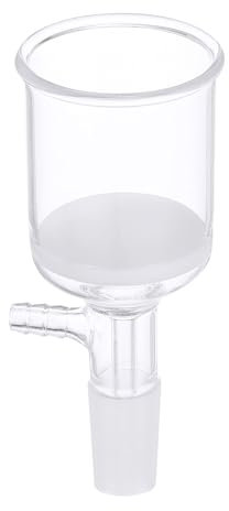PATIKIL Buchner Funnel, 100ml Borosilicate Glass Buchner Filtering Funnel with Fine Frit(G1), 24/40 Standard Taper Inner Joint for Laboratory, Experiment, Clear, 55mm ID., 64mm Depth