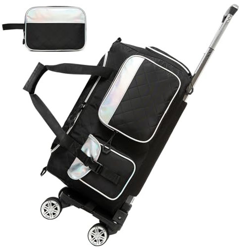 Trolley Reisetasche mit Rollen, Sporttasche Damen, Weichgepäck Reisetasche mittelgroß im sportlichen