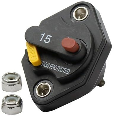 KRIECK Magnetotermico,Interruttore Magnetotermico 12V-32V DC 10A 15A 20A 30A 40A 50A 60A Interruttore Automatico Fusibile Reset Interruttore Inverter(50A)