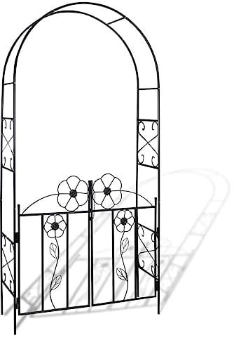 Rosenbogen Gartentor mit Rankgitter für Kletterpflanzen und Rosen Pergola Gartendeko