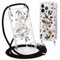 Yirlbey Handyband Handyhülle für iPhone 13 Mini Hülle mit Band, Kompatibel mit MagSafe, Aesthetic Blumen Muster Cover, Transparent Silikon Schutzhülle mit Kordel Case für iPhone 13Mini 5,4, Flower