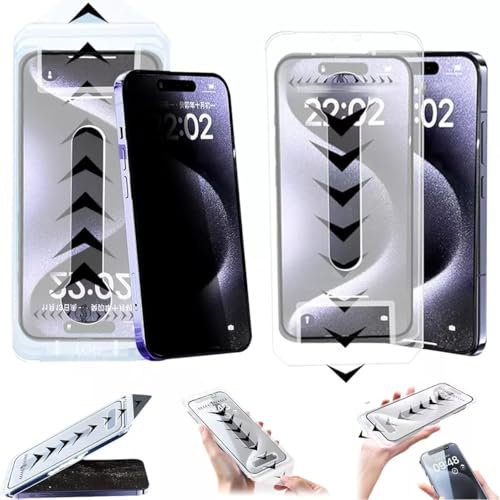 Evo Tech for iPhone Invisible Artifact Screen Protector, Evotech Protection Ecran, HD Anti-Peep Privacy Screen Protector Dust and Bubble-Free for iPhone. (HD Clear+Anti-Peeping,for iPhone 13)
