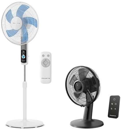 Rowenta Turbo Silence, Silencieux, Puissant, Ventilateur sur pied et Ventilateur table, Design durable, Écoénergétique, avec télécommande VU5650F0 et VU2750F0