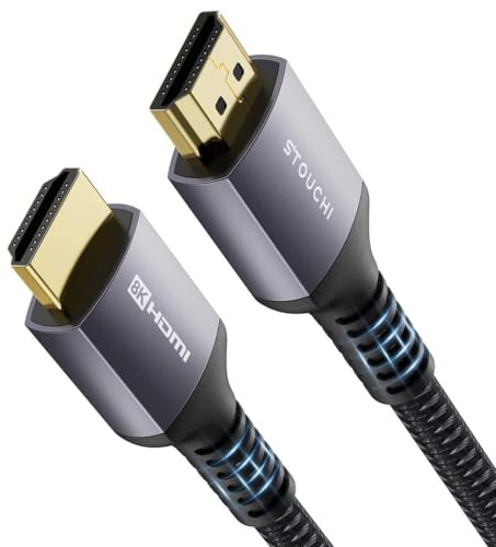 RESTEQ Câble HDMI 2.1 2m Certifié 8K Ultra HD 48Gbps pour TV et Console avec HDR