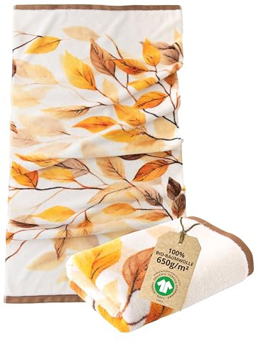 ZWOLTEX - Handtücher Premium Art Design - Nostalgy, Groß Bedrucktes Handtuch 70x140 cm, Badehandtuch aus 100% Organic Baumwolle 650g mit GOTS-Zertifikat, Weich und Saugfähig Towel