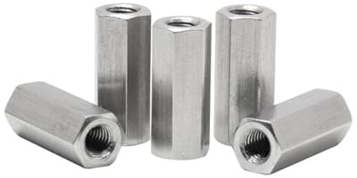 Dado di fissaggio, 5 pezzi M12 x 1 x 12/16/20/25/30/35/40/45/50, filettatura fine, asta esagonale, dado di accoppiamento estensibile, vite madre in acciaio inossidabile 304, dado di collegamento(M12X1