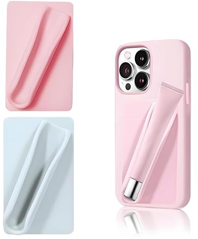 2 Stück Handy Lippenstifthalter, Universeller Handyhülle Lippglosshalter in Grau und Pink, Lipgloss Handyhülle und Lipgloss Halter Handy für Smartphones