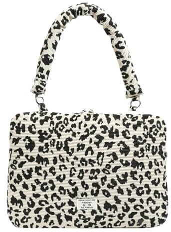 SDSFGX Leopard Laptop Sleeve 13-15 Zoll Gesteppte gepolsterte Schutzhülle für MacBook Pro/Air Trendy Top Handles Laptop Case