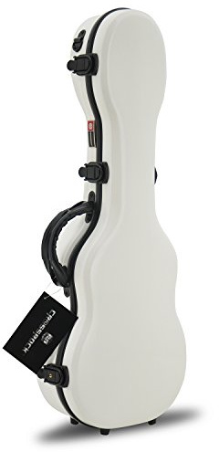 Crossrock CRF1000CUWT hardshell in fibra di vetro, custodia per ukulele concerto, spesse, 4 chiusure, finitura lucida, in bianco