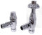 Traditional Westminster Antique Victorian Style Thermostatic Angled Radiator Valves TRV | Set of Pair | Brass with Chrome Finish