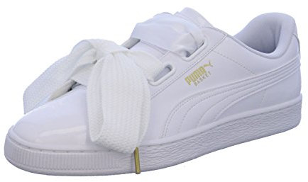 PUMA Basket Heart Patent Wn's, Scarpe da Ginnastica Donna, Bianco White White, 41 EU