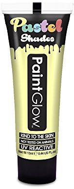 PaintGlow, Neon UV Face & Body Paint, Pastel Colours, Lemon, 13ml