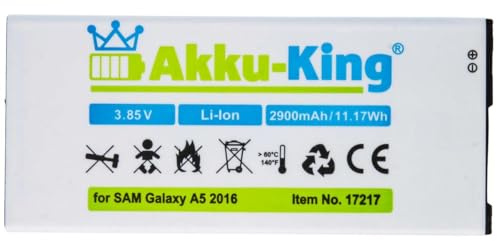 Akku-King Akku kompatibel mit Samsung EB-BA510ABE - Li-Ion 3000mAh - für Galaxy A5 2016, A5 2016 Duos, SM-A510F