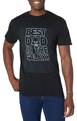 Star Wars Herren Officially Licensed Tees for Hemd, Schwarz/Best Dad Galaxy, XXX-Large