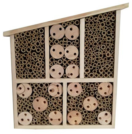 Dehner Natura Premium Insektenhotel Osmia, Insektenhaus / Nistkasten für Bienen/Schmetterlinge/Käfer, ca. 32 x 9 x 30 cm, Kiefern-, Tannenholz/Bambus/Sperrholz, natur