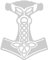 Samunshi® Aufkleber Mjölnir Vikings Wikinger für Auto Motorrad in 15 Größen und 25 Farben (6,4x8cm Silber)