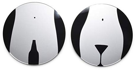 Toilettenschild Lustig klebend - Kloschild - WC-Schild - 1 x Damen & 1 x Herren (12cm Durchmesser - 4mm dick) Aus hochwertigem Acyl - starke Klebefläche - Herrentoilette Damentoilette - WC lustig