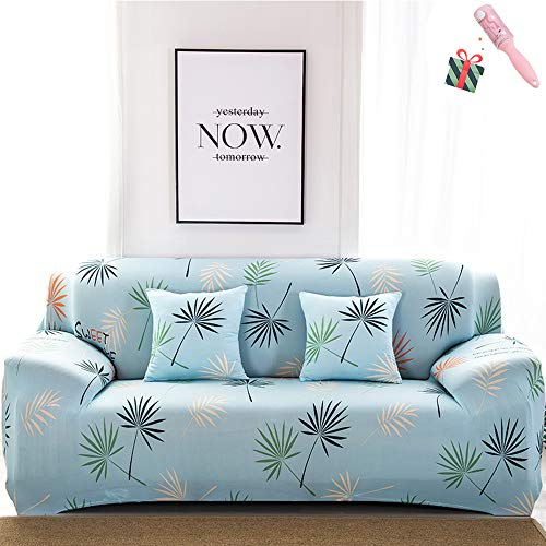 Morbuy Elastisch Sofa Überwürfe Sofabezug, Ecksofa L Form Stretch Antirutsch Armlehnen Sofahusse Sofa Abdeckung Hussen für Sofa Couchbezug Sesselbezug (2 Sitzer,Hellblau)