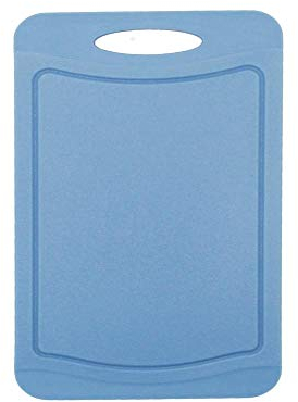 Steuber Schneidebrett mit Saftrinne, 29 x 20 cm, beidseitig verwendbar, messerschonend, Anti-Rutsch-Oberfläche, blau