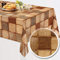 Melody Wachstuch Tischdecke abwaschbar 140 cm rund Rattan braun Zuschnitt #1436-01