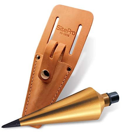 16 oz Brass Plumb Bob with Leather Sheath (15-016S)