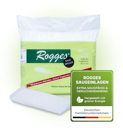 ROGGES Saugeinlagen 29x11 cm [3x50 Stück] 150 Stück - hypoallergen und sehr saugfähig - bei leichter Inkontinenz - sicherer Schutz bei Blasenschwäche - unisex Hygieneeinlagen für Damen und Herren