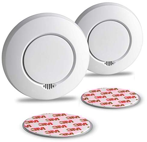 SEBSON Funk Rauchmelder austauschbare Batterien, vernetzbar (GS412) - 2er Set - DIN EN 14604, fotoelektrischer Rauchwarnmelder Hitzemelder inkl. Magnethalterung