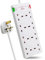 EXTRASTAR 8 Way Extension Leads with Surge Protection, 13A 3120W Approved British UK Wall Mounted Power Strips with 5 Metre Extension Cord for Home, Office - White