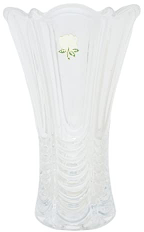 Yorkshire White Rose Flower Table Vase Cut Crystal Glass Flute Style Luxury Gift 493