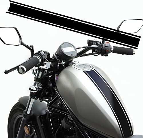 Adesivo Coperchio Serbatoio Carburante Moto, Adesivo a Strisce per il Corpo Della Motocicletta Decalcomanie in Vinile Modificate Adesivi per la Maggior Parte dei Tipi di Moto, Nero