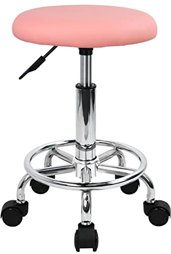 KKTONER Rollhocker mit Pedal (Rosa)
