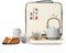 fanquare Graues Gongfu Teeservice mit 4 Tassen, Traditionelles Chinesisches Teeset, Keramik Teekanne mit Teeschale, Kanne, Reiseteeset