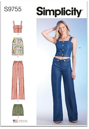 SIMPLICITY SS9755U5 Misses' Top, Skirt, Trousers and Shorts U5 (16-18-20-22-24)