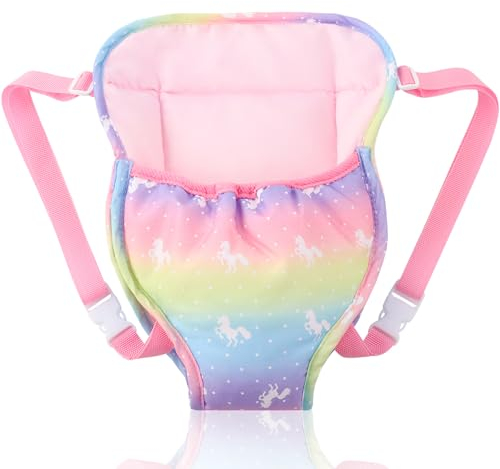 Heyu-Lotus Porte-poupée pour enfants avec bretelles réglables, porte-poupée avant et arrière, porte-poupée en peluche pour fille