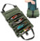 BNGXR Borsa Porta Attrezzi in Tela, Borsa per Attrezzi Arrotolabile con 5 Tasche con Zip, Borsa Multiuso per Attrezzi, Tela Roll Up Bag Borsa Porta Attrezzi Lavoro Per Elettricista Idraulico (Verde)