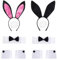 Goenb Costume de lapin - Accessoire de lapin - Costume adulte - Oreilles de lapin de Pâques - Costume pour Noël, Pâques, cosplay, fête (noir + rose)