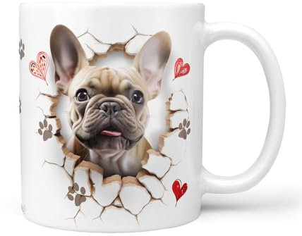 Hunde-Tasse: Französische Bulldogge hell | Frenchie | Liebe zum Haustier | Kaffee-Tasse | Geschenk für Hundeliebhaber Hundebesitzer | Geschenkidee | Keramik 330ml | French Buldog)