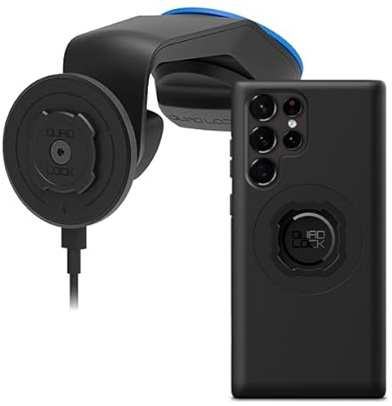 Quad Lock Windscreen/Dashboard Car Phone Holder with MAG Wireless Charging Head V2 and MAG Phone Case for Galaxy S22 Ultra