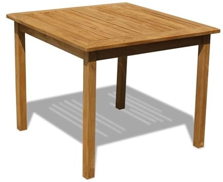 Teako Design Esstisch Ragusa Teak Massivholz, Verschiedene Größen, Tischplatte aus Massivholz, Naturfarben, Esszimmer, FLEGT-Lizenziertes Teak, Witterungsbeständige Gartentische (120 x 80 cm)