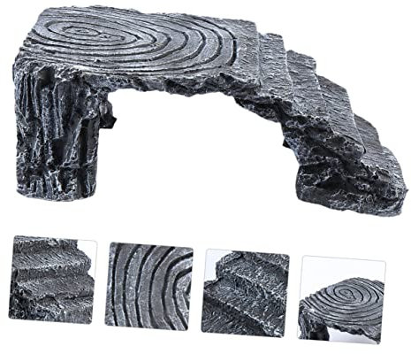 DOITOOL Reptilien Kletterplattform Aquarium Dekoration Für Schildkröten Und Amphibien Langlebiges Harzmaterial Große Terrassenornamente Für Lebendiges Unterwasserlandschaftsdesign