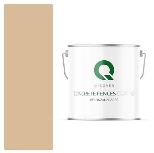 Q-COVER Betonzaunfarbe | 5L | Beige | Silikon Farbe | Außen | Betonfarbe | Hydrophobe Farbe | Acrylat Dispersion | Betonzäune | Betonelemente