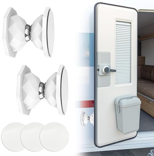SUPRROW Lot de 2 supports de porte magnétiques pour caravane, camping-car, vis de verrouillage dissimulées pour camping-car, porte de service, camping-car