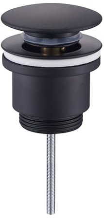 Piletta tappo di scarico click clack per lavabo lavandino e bidet da bagno colore nero opaco da 11/4 universale