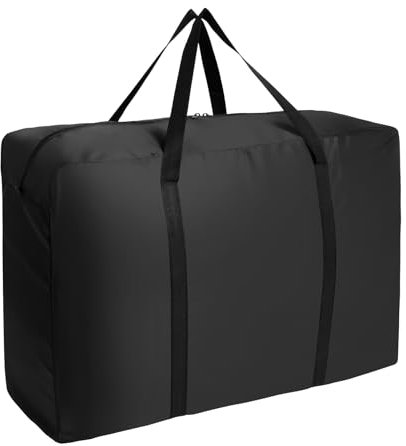 AiQInu Bolsa Almacenaje Ropa Grande 150L, Plegables Bajo Cama Bolsas para Guardar Ropa con Manillar, Impermeable Bolsa de Almacenamiento Ropa de Temporada, Edredones, Mantas, Moverse o Viajar, 420D