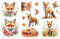 Peacoblue UV DTF Rub-On Transferfolie Möbel-Sticker Niedlicher Fuchs Muster 15x30cm, 3 Stk. Wasserfeste Deko-Transferaufkleber für Möbel Glas Gläser Porzellan Wäscheschränke Kommoden Holz Kunststoff