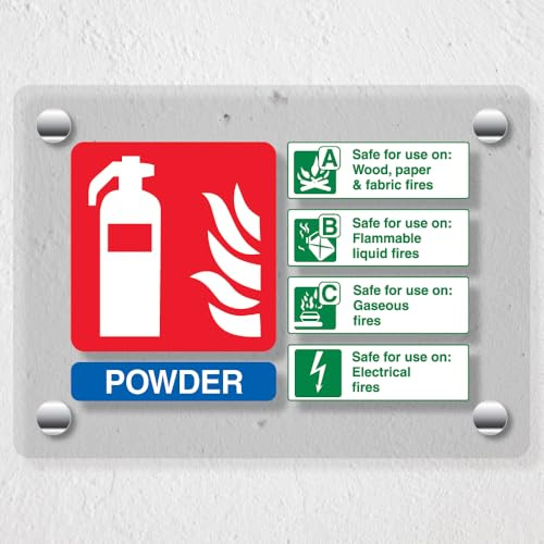 V Safety CO2 Fire Extinguisher - 200 x 150 mm - Acrylic Perspex Cast Clear Safety Sign