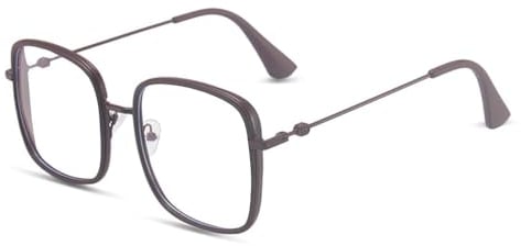 AOOLIA Quadrat Blaulichtfilter Brille für Damen Herren, Retro Frame Ohne Stärke Brille Computer Anti-Blaulicht Brillen (Braun)