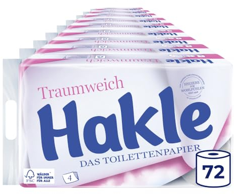 Hakle Traumweich Toilettenpapier – 72 Rollen, Sanfte Reinigung für Wohlbefinden